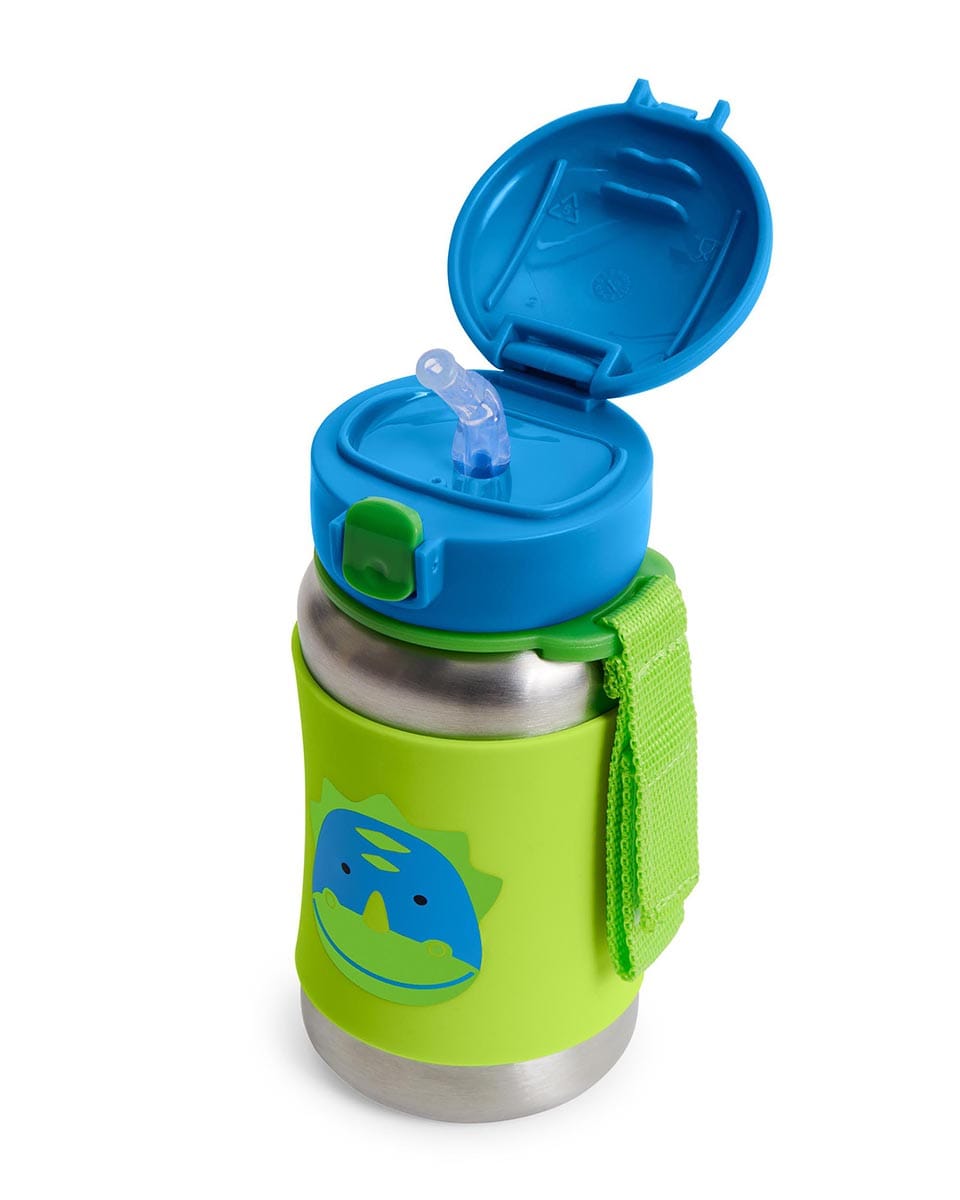 Skip Hop Zoo Stainless Steel Straw Bottle - Dino