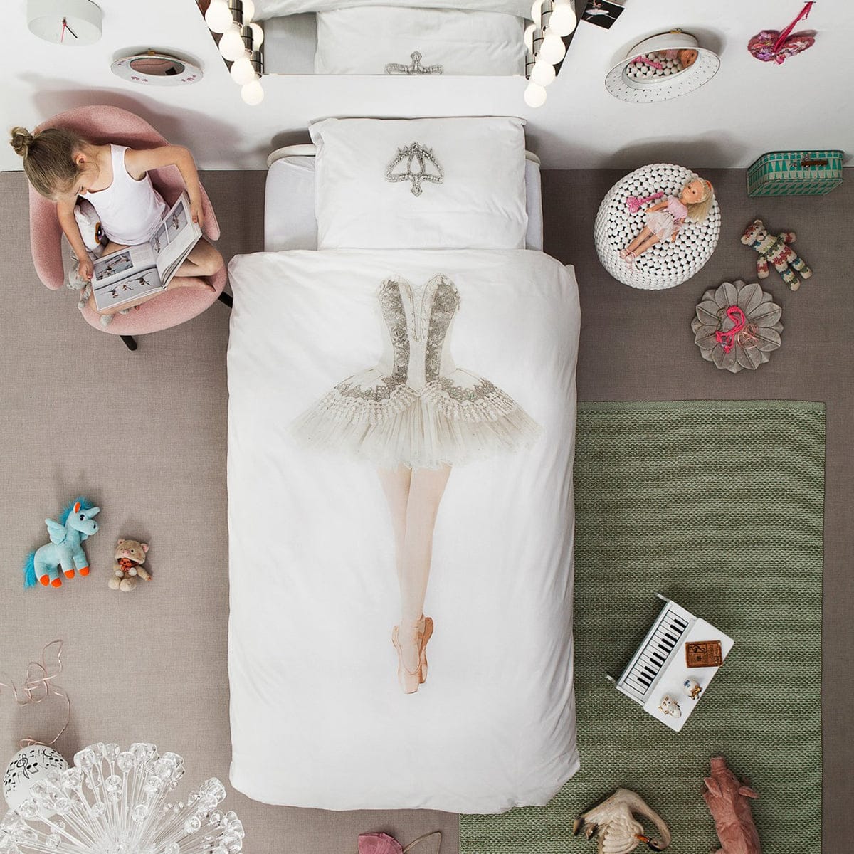 Snurk Duvet Cover Set, Twin - Ballerina - SNURK-BALLERINA