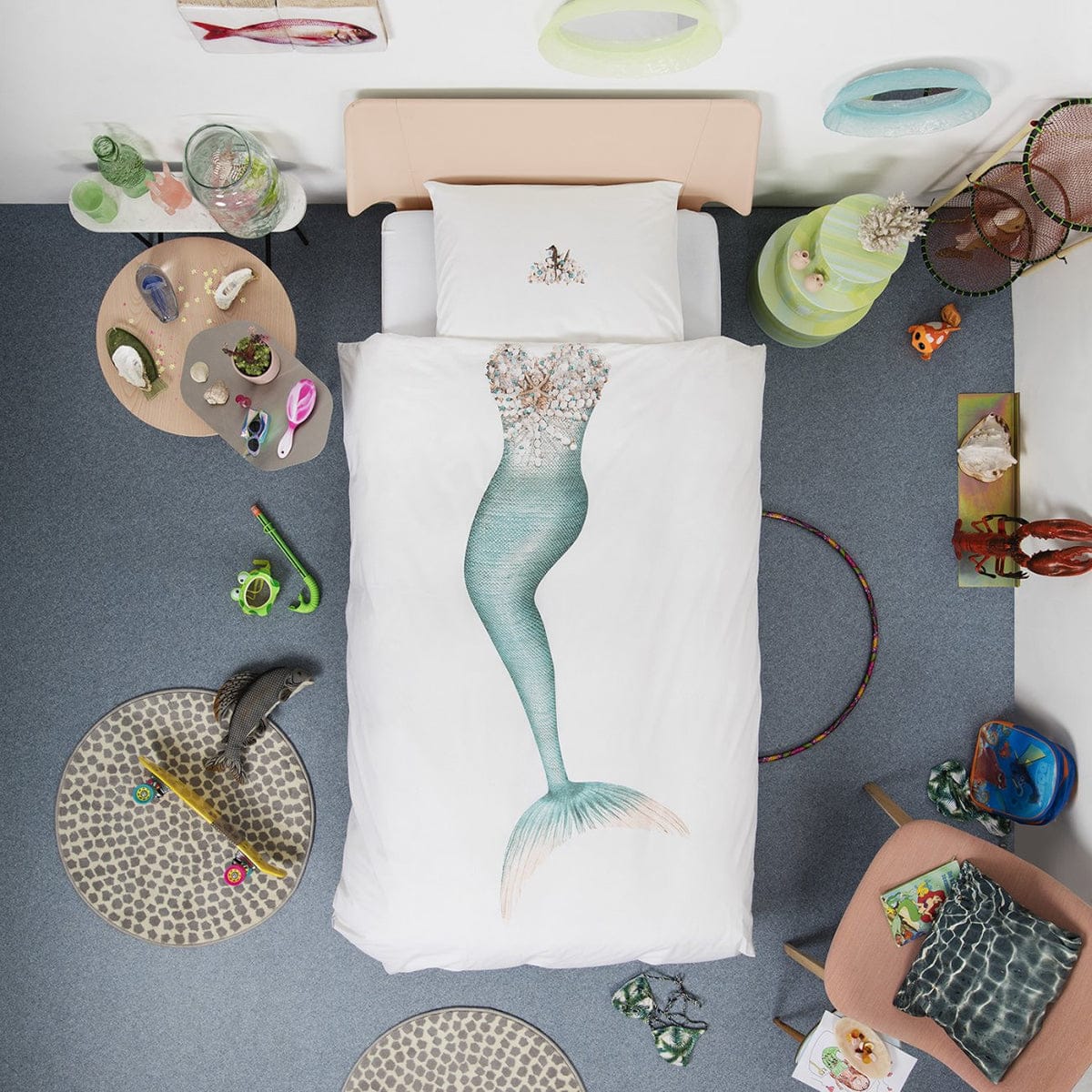 Snurk Duvet Cover Set, Twin - Mermaid - SNURK-MERMAID