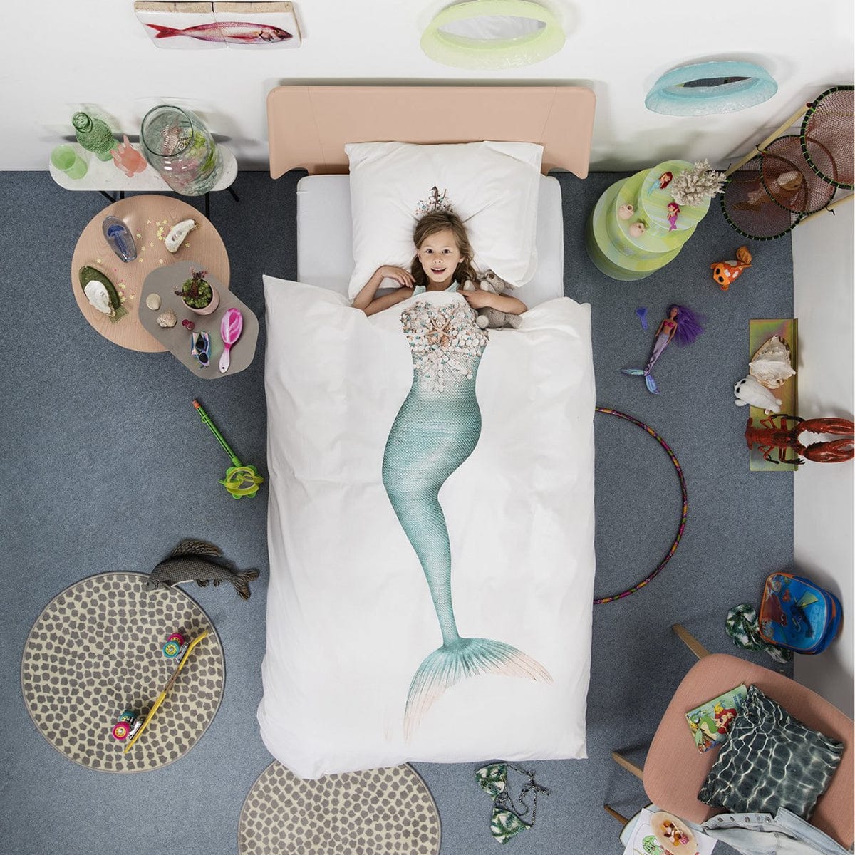 Snurk Duvet Cover Set, Twin - Mermaid - SNURK-MERMAID