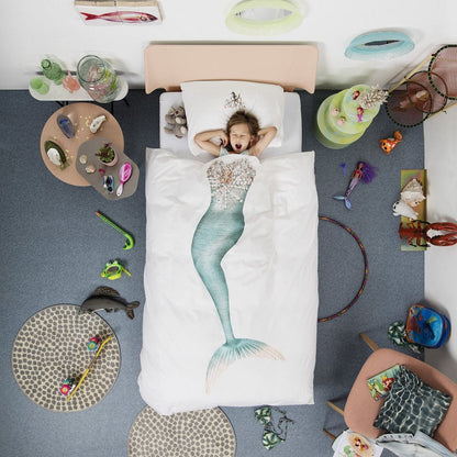 Snurk Duvet Cover Set, Twin - Mermaid - SNURK-MERMAID