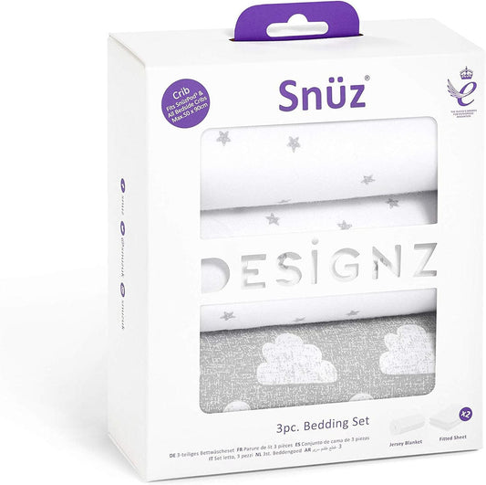 Snuz 3 Piece SnuzPod Crib Bedding Set - Cloud - bd028ah