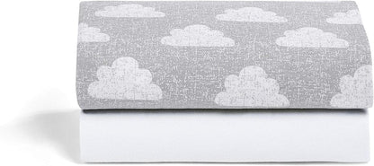 Snuz SnuzPod Crib Fitted Sheets, 2 Pack - Cloud - BD028BH