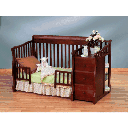 Sorelle Tuscany 4 in 1 Convertible Crib Combo in Cherry
