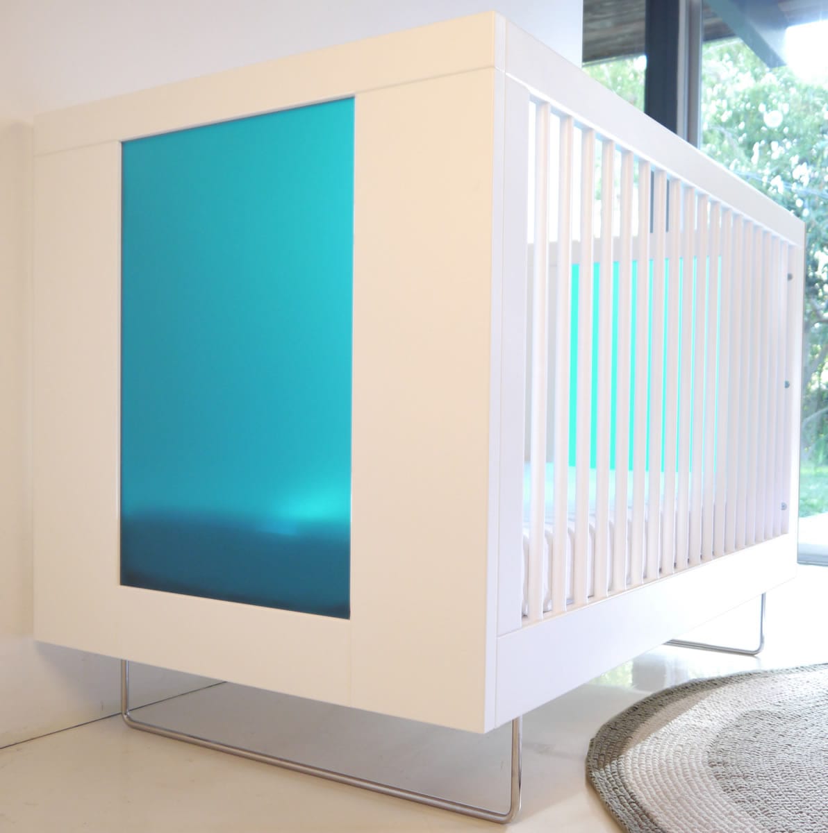 Spot On Square Alto Crib - Aqua Acrylic - AC14001-AQ