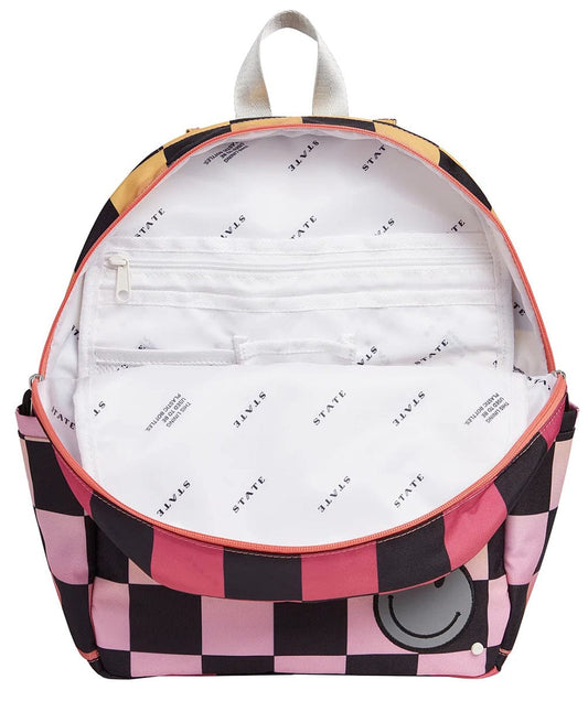 State Bags Kane Kids Travel Backpack - Pink Checkerboard - F2261484653
