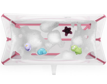 Stokke Flexi Bath Heat Sensitive Tub + Newborn Support - Transparent Pink