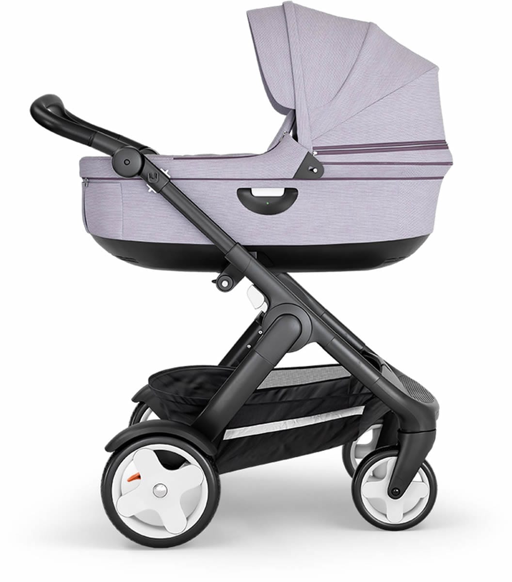 Stokke Trailz All-Terrain Stroller & Carrycot - Black/Brushed Lilac