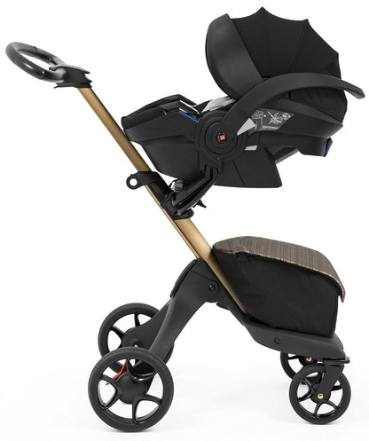 Stokke Xplory X Stroller + Stokke Pipa Travel System Bundle - Gold Edition / Black