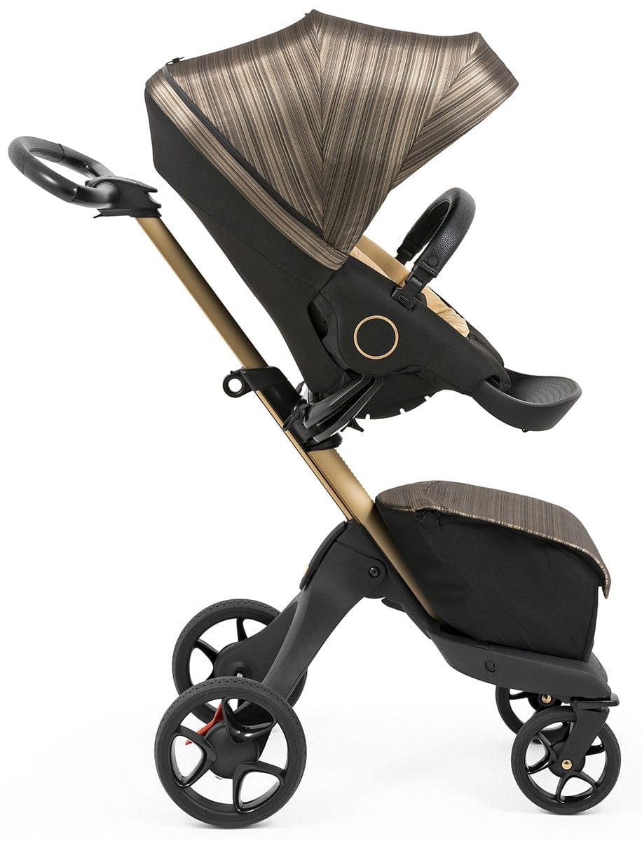 Stokke Xplory X Stroller + Stokke Pipa Travel System Bundle - Gold Edition / Black
