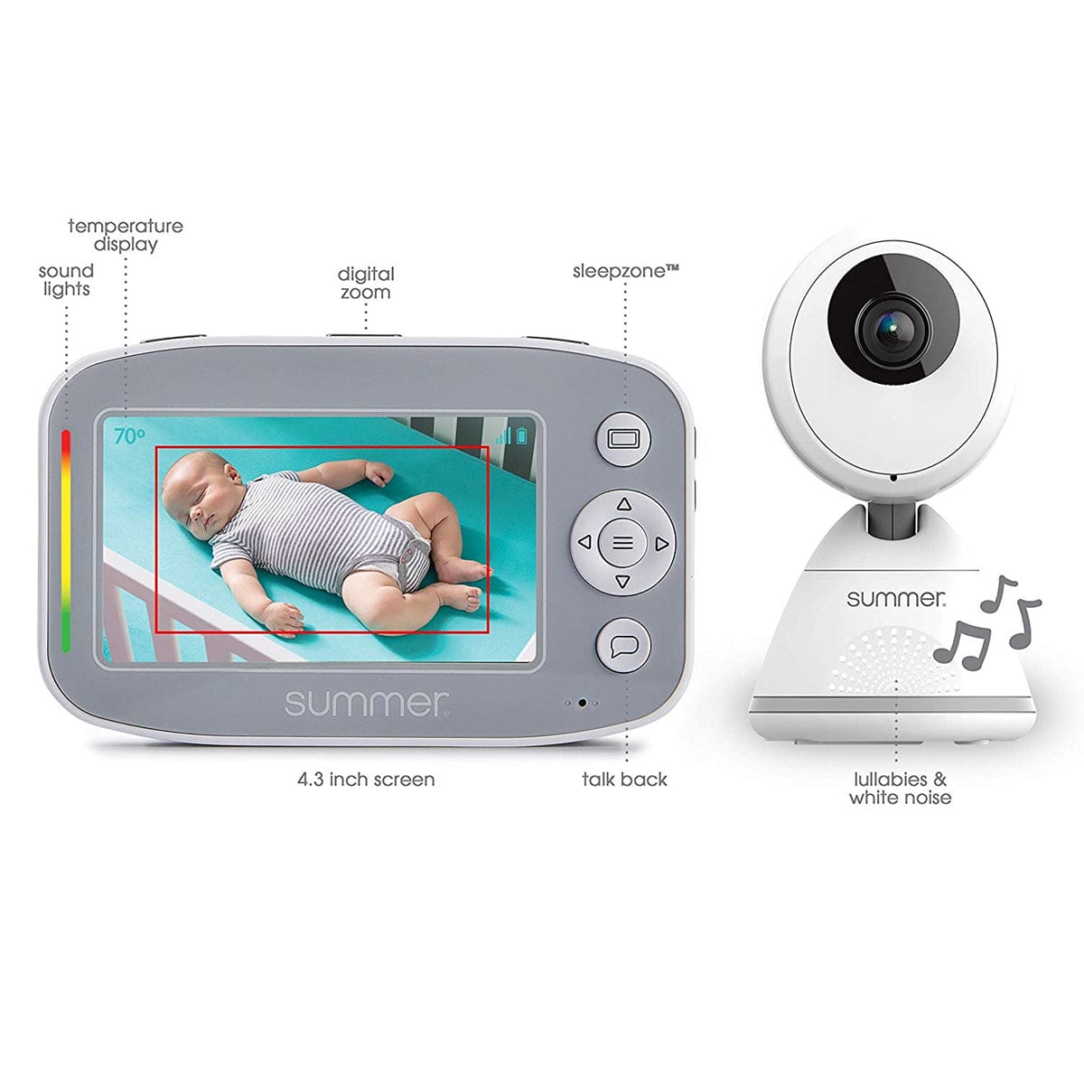 Summer Infant Baby Pixel Cadet 4.3 Inch Color Video Monitor - 36014