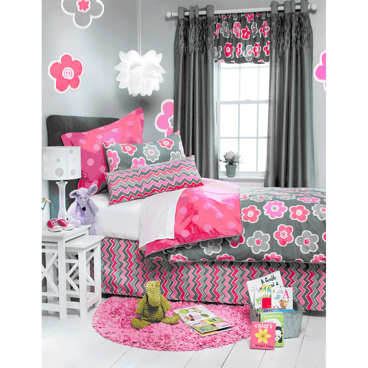 Sweet Potato Addison Twin Duvet Cover - Reversible Floral/Dot