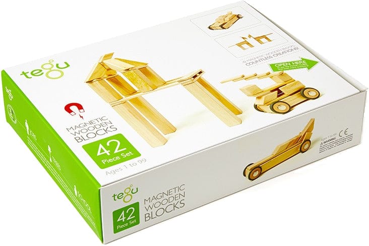Tegu 42 Piece Magnetic Blocks Set - Natural