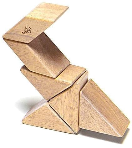 Tegu Pocket Pouch Prism 6 Piece Magnetic Blocks - Natural
