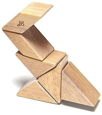 Tegu Pocket Pouch Prism 6 Piece Magnetic Blocks - Natural