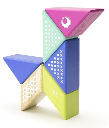 Tegu Travel Pals 6 Piece Magnetic Blocks - Hummingbird