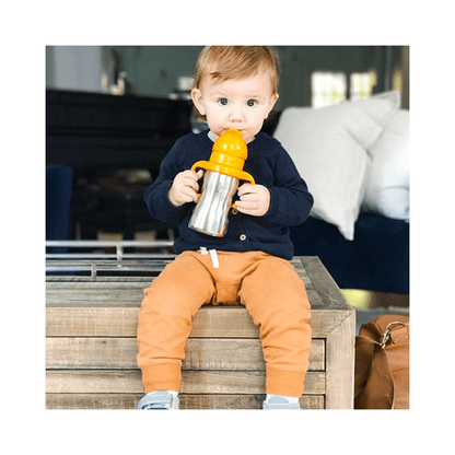 Thinkbaby Thinkster of Steel 9 oz Straw Cup - Orange