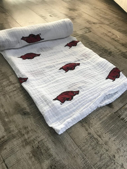 Three Little Anchors College Swaddle Blanket - Arkansas Razorbacks - TLAARK100