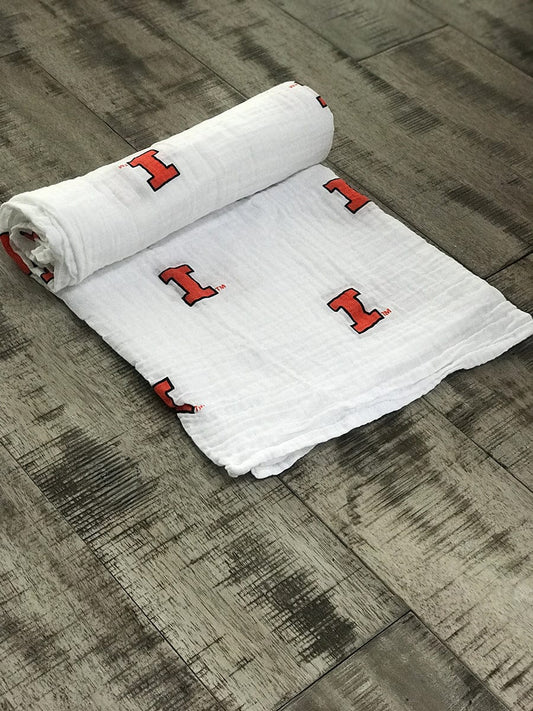 Three Little Anchors College Swaddle Blanket - Illinois Fighting Illini - TLAIL100