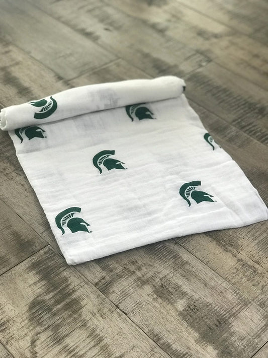 Three Little Anchors College Swaddle Blanket - Michigan State Spartans - TLAMCS100