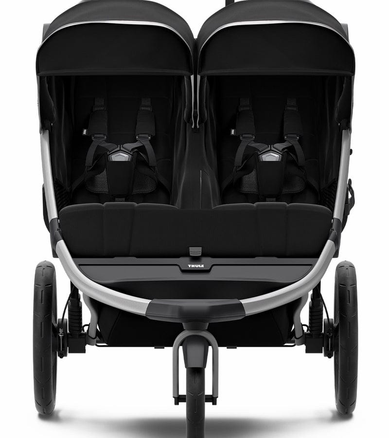 Thule Urban Glide 2 Double Jogging Stroller + Organizer Sport Double Bundle - Jet Black