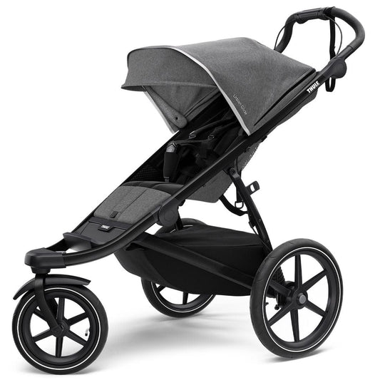 Thule Urban Glide 2 Single Jogging Stroller + Seat Liner + Organizer Sport Bundle - Grey Melange