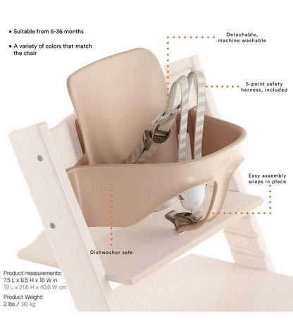 Tripp Trapp High Chair and Cushion with Stokke Tray -- Storm Grey / Into the Deep