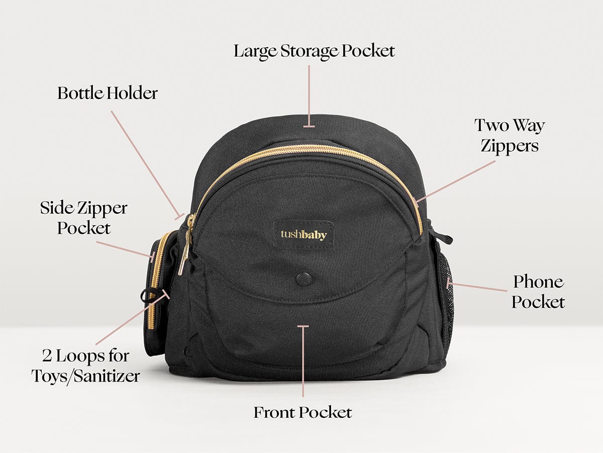 Tushbaby Hip Seat Carrier - Black / Gold - TB-BLACK-GOLD