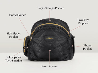 Tushbaby Hip Seat Carrier, Vegan Leather - Black - TB-VL-BLK