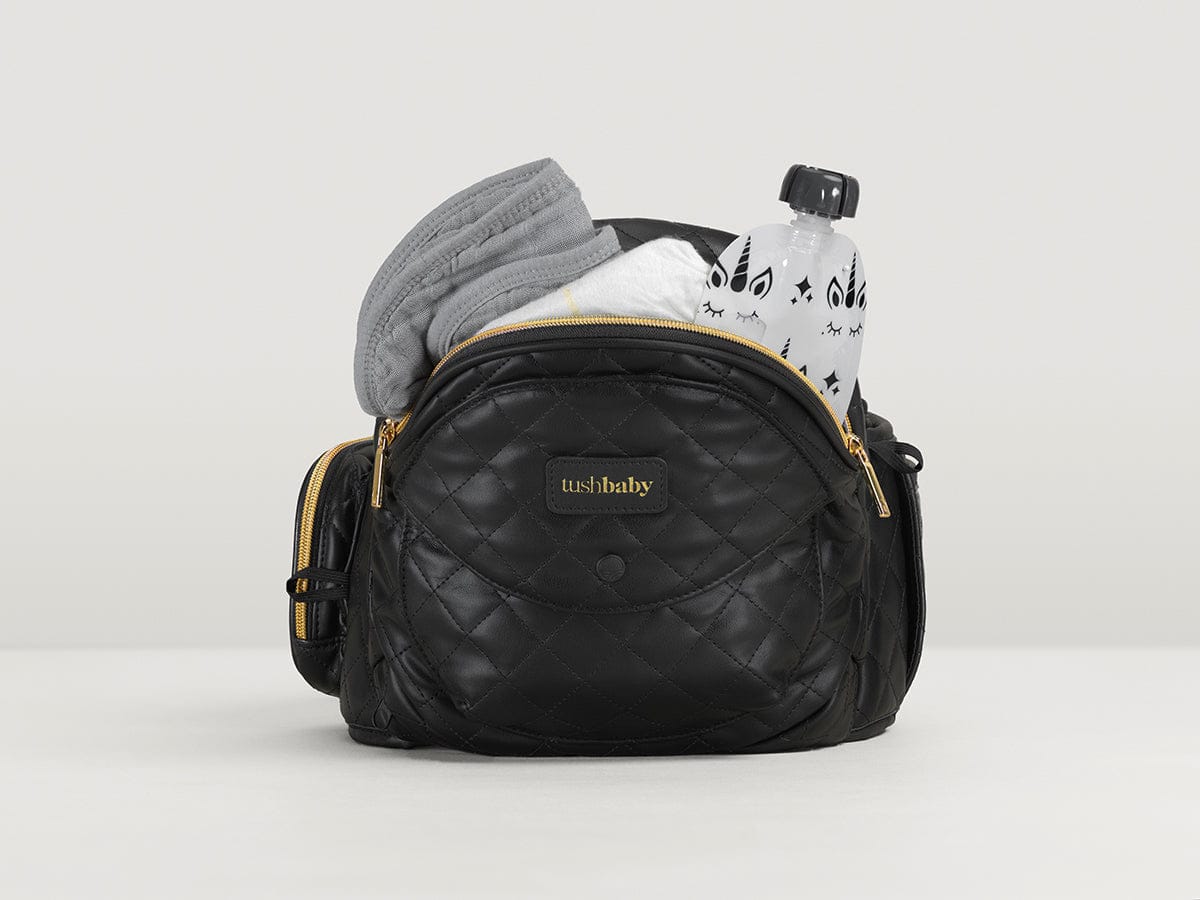 Tushbaby Hip Seat Carrier, Vegan Leather - Black - TB-VL-BLK