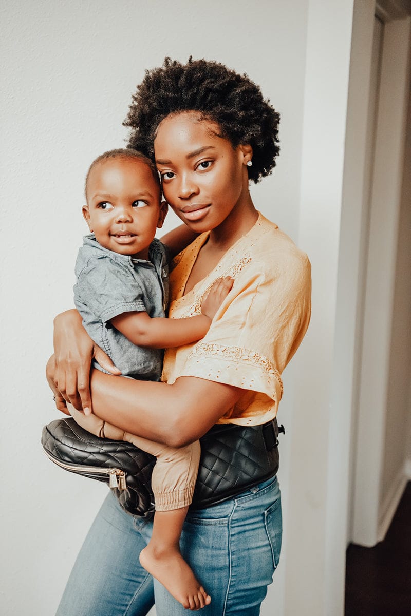 Tushbaby Hip Seat Carrier, Vegan Leather - Black - TB-VL-BLK