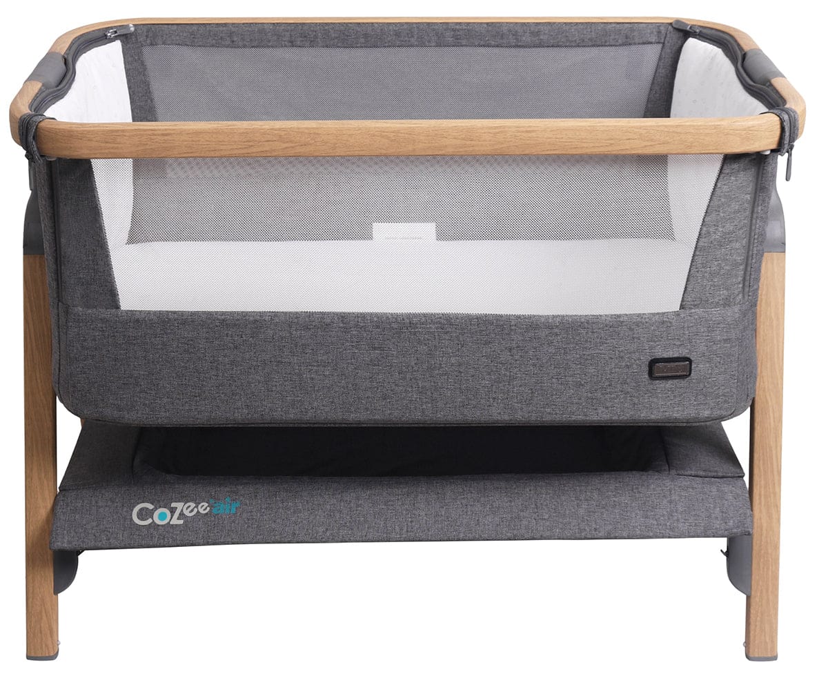 Tutti Bambini CoZee Air Bedside Crib - Oak / Charcoal - 211207-3590-USA