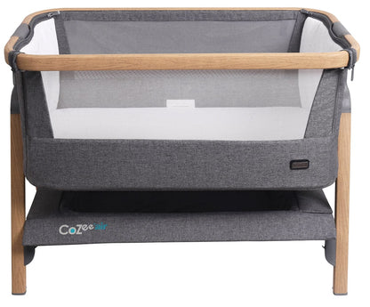 Tutti Bambini CoZee Air Bedside Crib - Oak / Charcoal - 211207-3590-USA