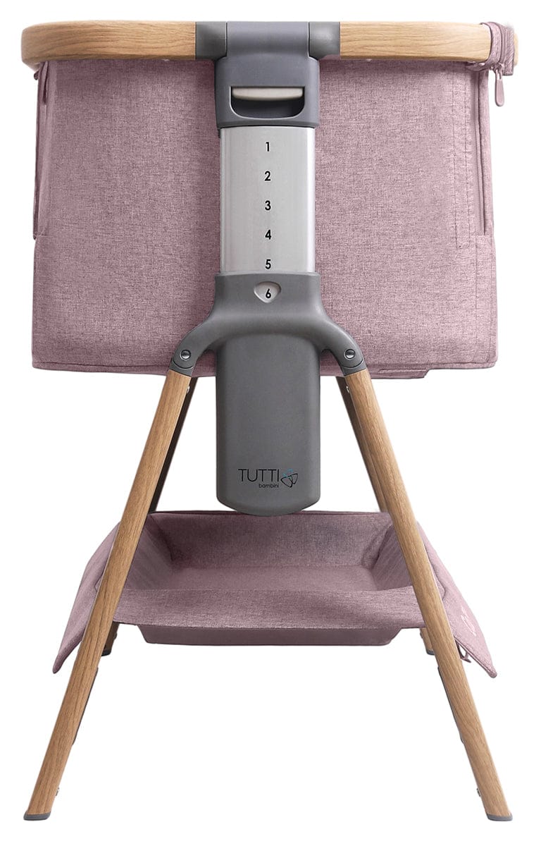 Tutti Bambini CoZee Air Bedside Crib - Oak / Light Pink - 211207-3553-USA