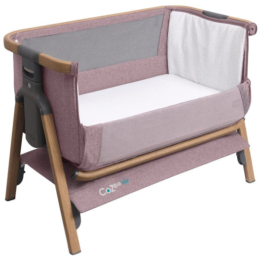 Tutti Bambini CoZee Air Bedside Crib - Oak / Light Pink - 211207-3553-USA