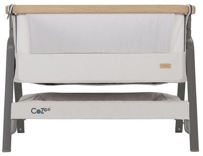 Tutti Bambini CoZee Bedside Crib - Oak / Sterling Silver - 211205-3596-USA