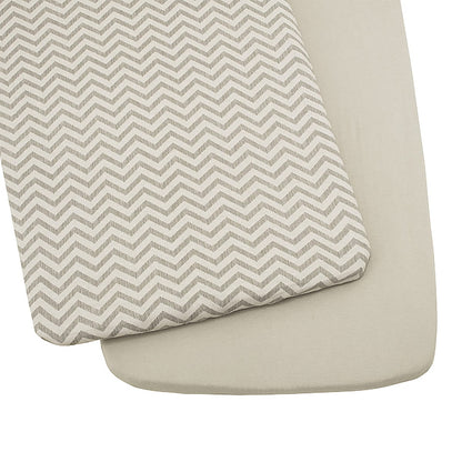 Tutti Bambini CoZee Fitted Sheets (2 Pack) - Chevron / Grey - 211215-8093