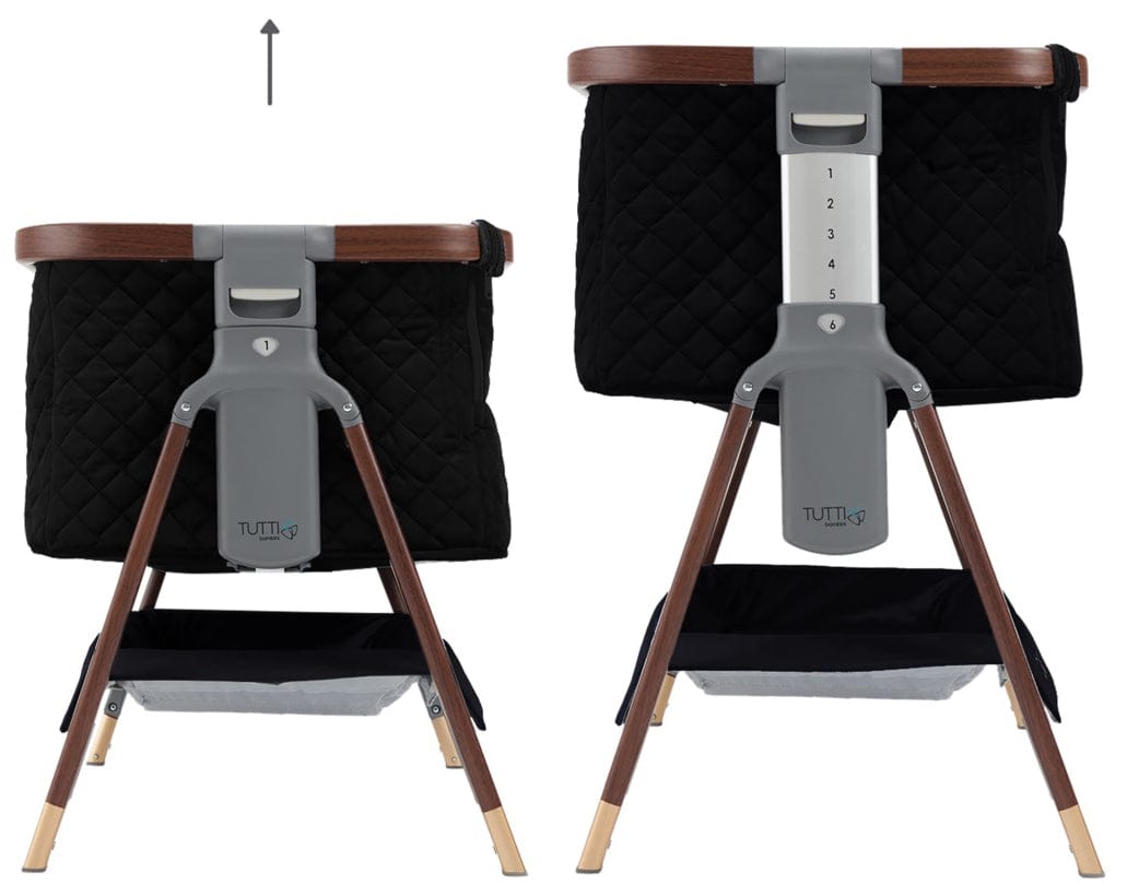 Tutti Bambini CoZee Luxe Bedside Crib - Walnut / Black