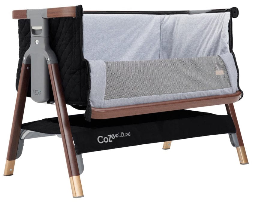 Tutti Bambini CoZee Luxe Bedside Crib - Walnut / Black