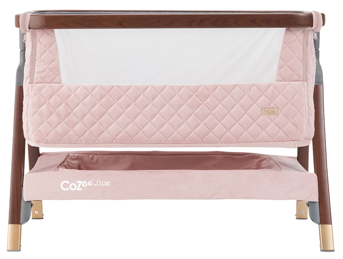 Tutti Bambini CoZee Luxe Bedside Crib - Walnut / Blush