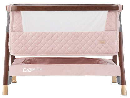 Tutti Bambini CoZee Luxe Bedside Crib - Walnut / Blush
