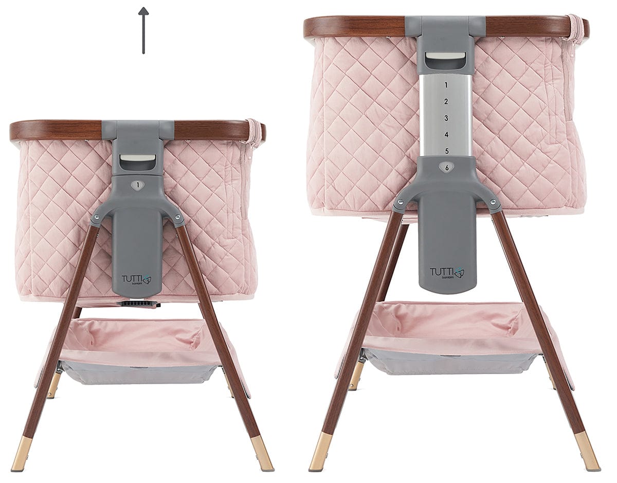 Tutti Bambini CoZee Luxe Bedside Crib - Walnut / Blush