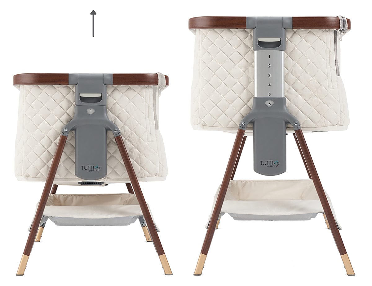 Tutti Bambini CoZee Luxe Bedside Crib - Walnut / Cream