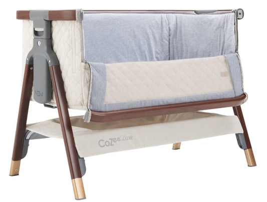 Tutti Bambini CoZee Luxe Bedside Crib - Walnut / Cream
