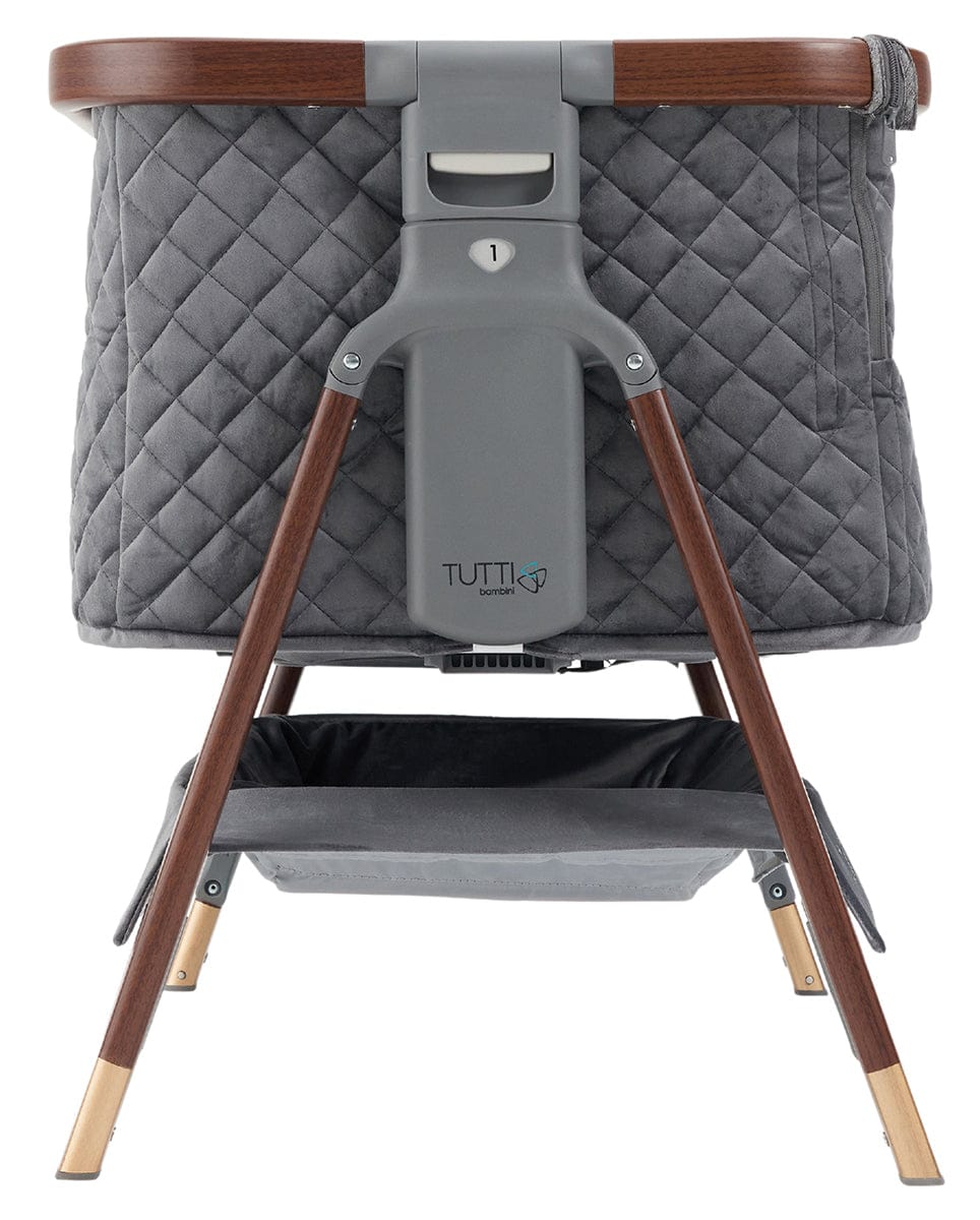 Tutti Bambini CoZee Luxe Bedside Crib - Walnut / Slate