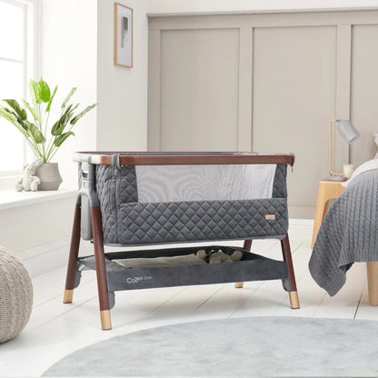 Tutti Bambini CoZee Luxe Bedside Crib - Walnut / Slate