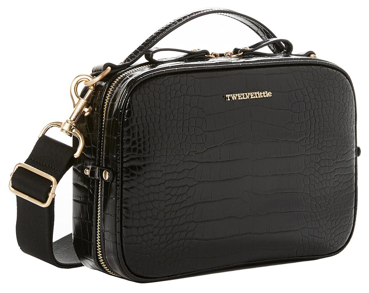 TWELVElittle Luxe Diaper Clutch - Black Croc