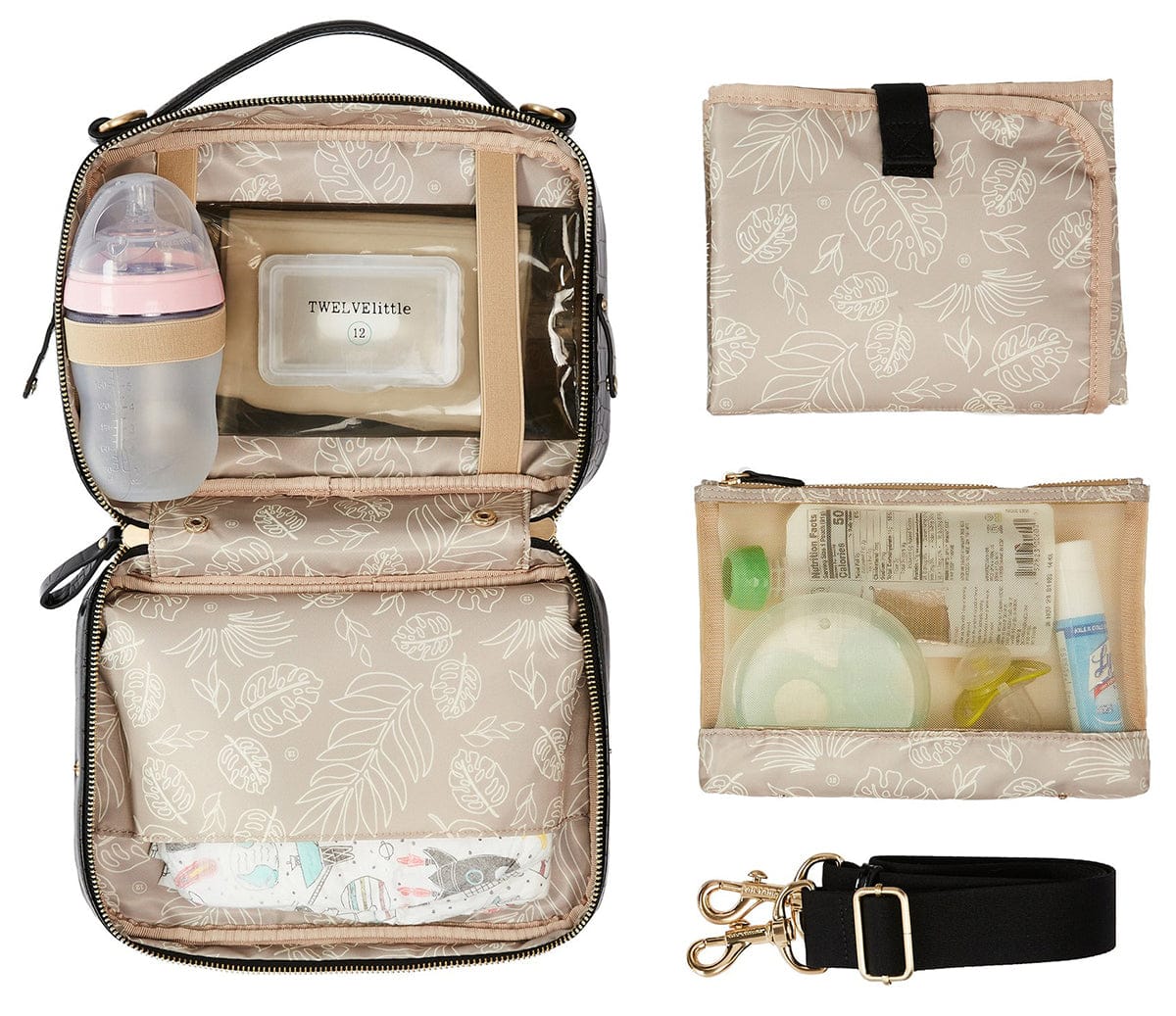 TWELVElittle Luxe Diaper Clutch - Black Croc