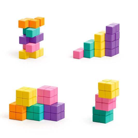 Ukidz PIXIO Abstract Series NEON - 60 Magnetic Blocks in 5 Colors - 1020203