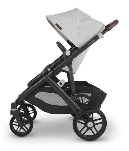 UPPAbaby Vista V2 Single-to-Double Stroller - Anthony (White and Grey Chenille / Carbon / Chestnut Leather)